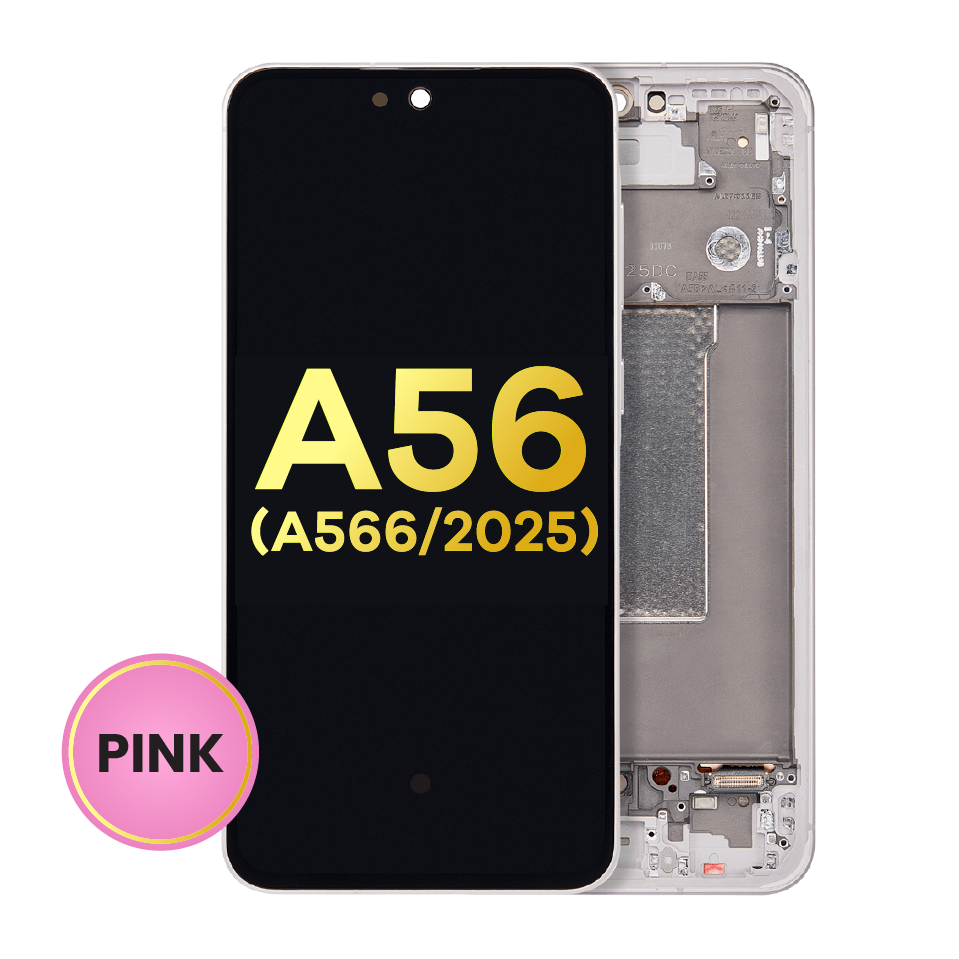 OLED Assembly With Frame For Samsung Galaxy A56 5G (A566 / 2025) (Refurbished) (Pink)
