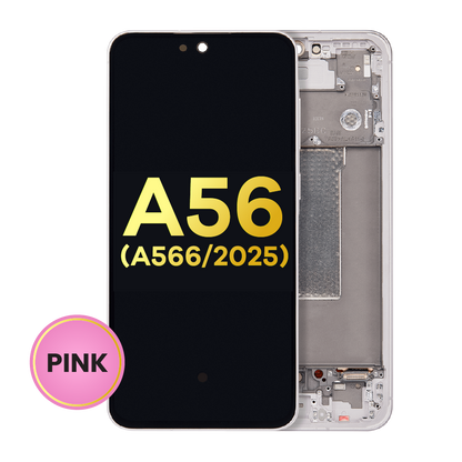 OLED Assembly With Frame For Samsung Galaxy A56 5G (A566 / 2025) (Refurbished) (Pink)