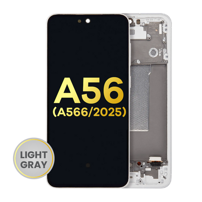OLED Assembly With Frame For Samsung Galaxy A56 5G (A566 / 2025) (Refurbished) (Lightgray)
