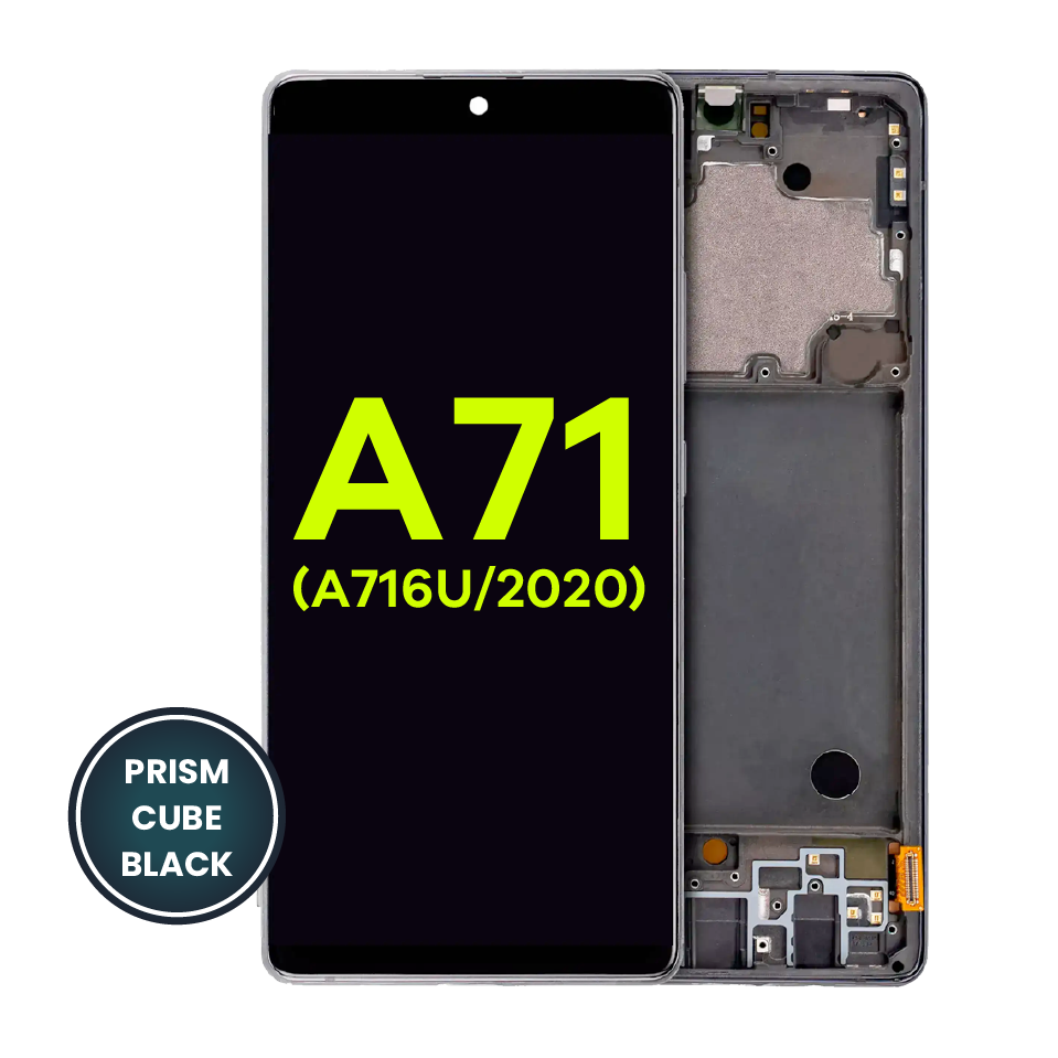OLED Assembly With Frame For Samsung Galaxy A71 5G (A716U / 2020) (Service Pack) (Prism Cube Black)