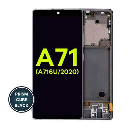 OLED Assembly With Frame For Samsung Galaxy A71 5G (A716U / 2020) (Service Pack) (Prism Cube Black)
