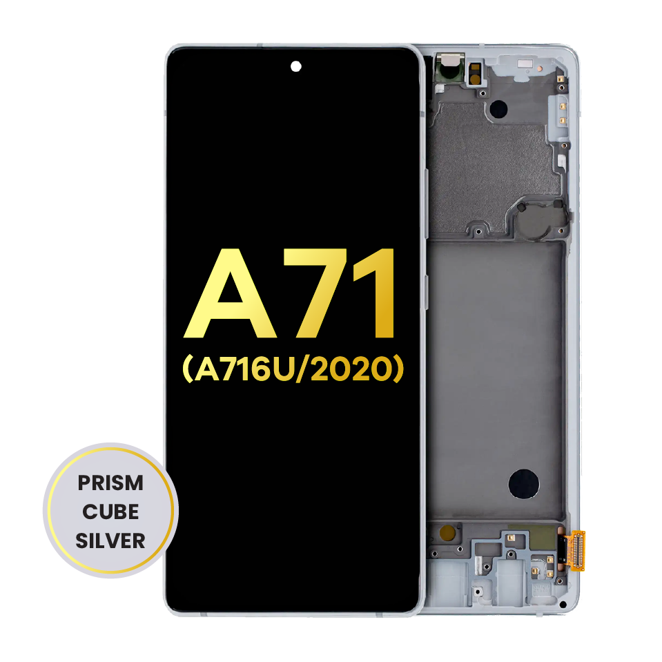 OLED Assembly With Frame For Samsung Galaxy A71 5G (A716U / 2020) (Refurbished) (Prism Cube Silver)
