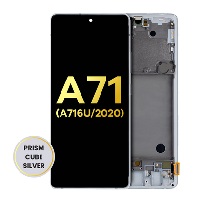 OLED Assembly With Frame For Samsung Galaxy A71 5G (A716U / 2020) (Refurbished) (Prism Cube Silver)