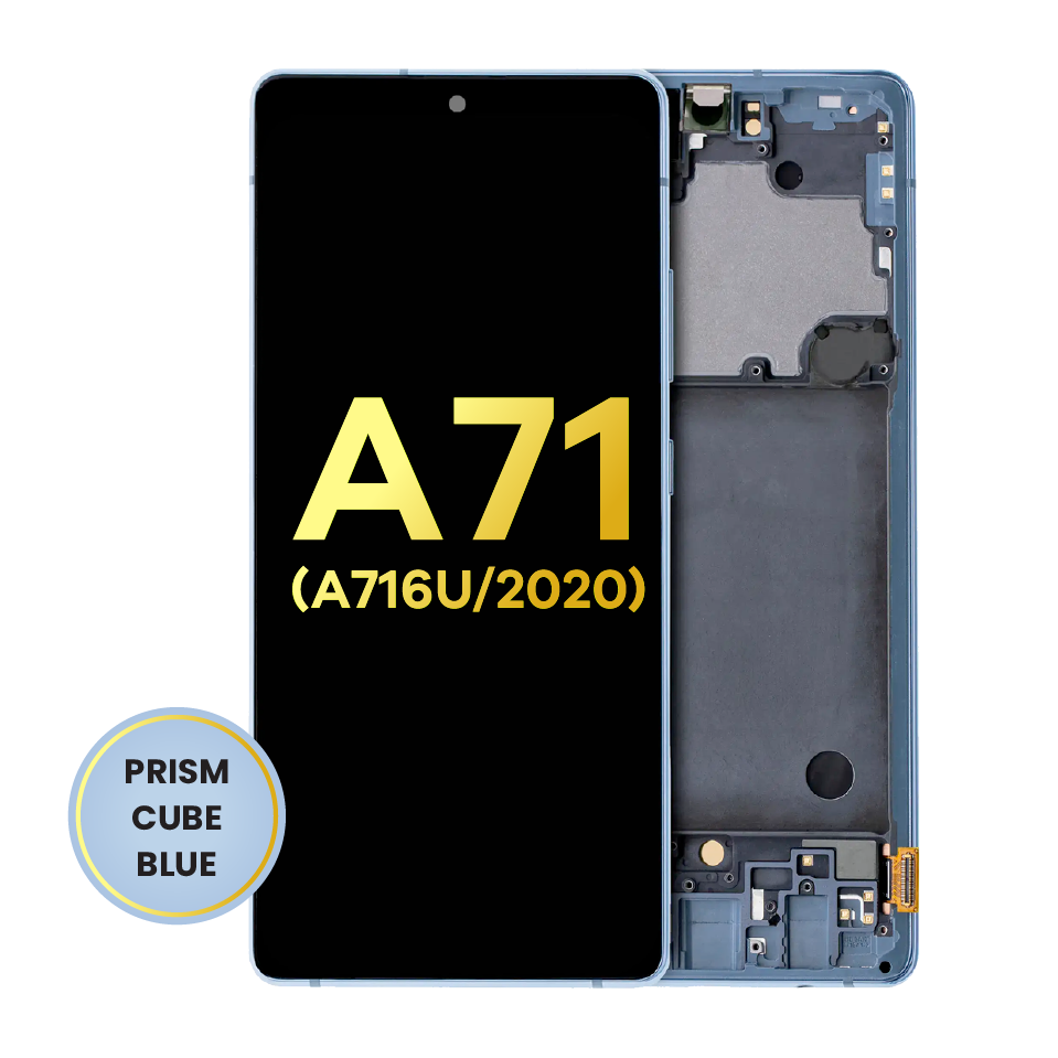 OLED Assembly With Frame For Samsung Galaxy A71 5G (A716U / 2020) (Refurbished) (Prism Cube Blue)