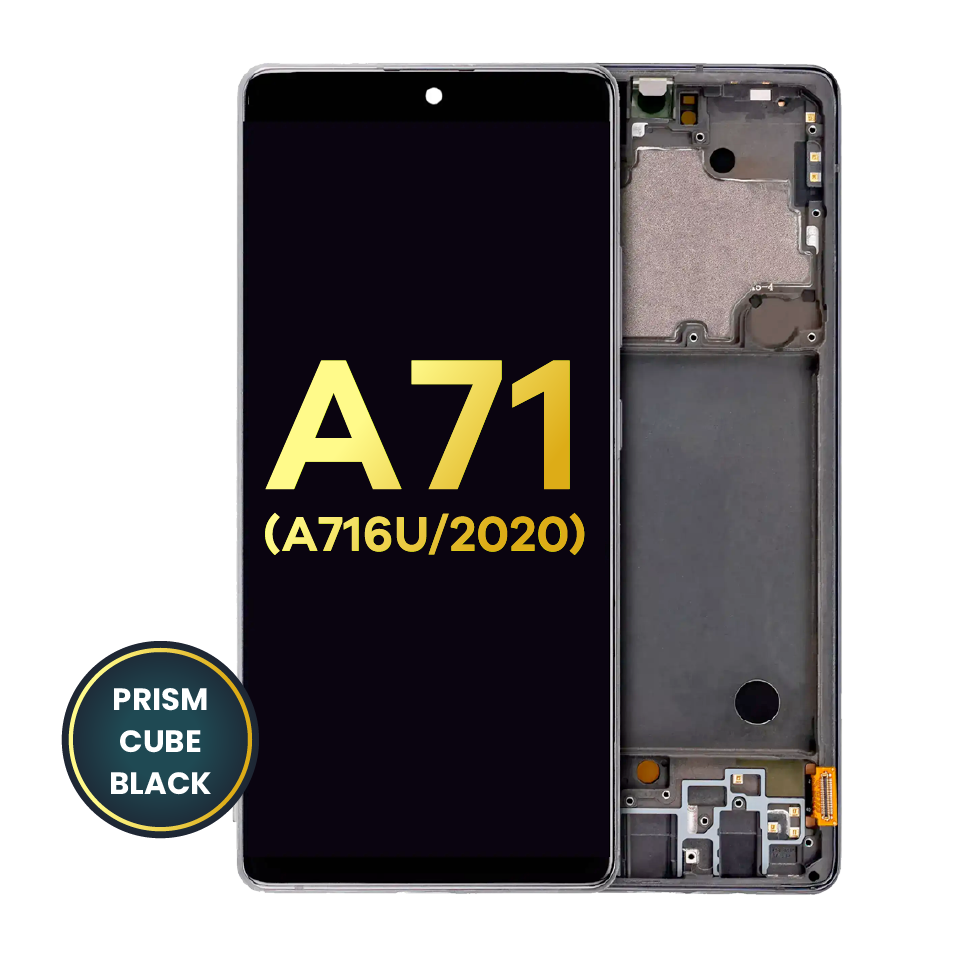 OLED Assembly With Frame For Samsung Galaxy A71 5G (A716U / 2020) (Refurbished) (Prism Cube Black)