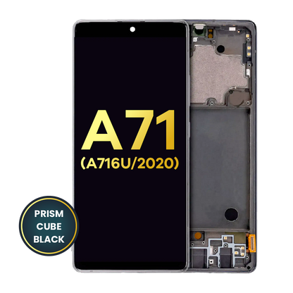 OLED Assembly With Frame For Samsung Galaxy A71 5G (A716U / 2020) (Refurbished) (Prism Cube Black)
