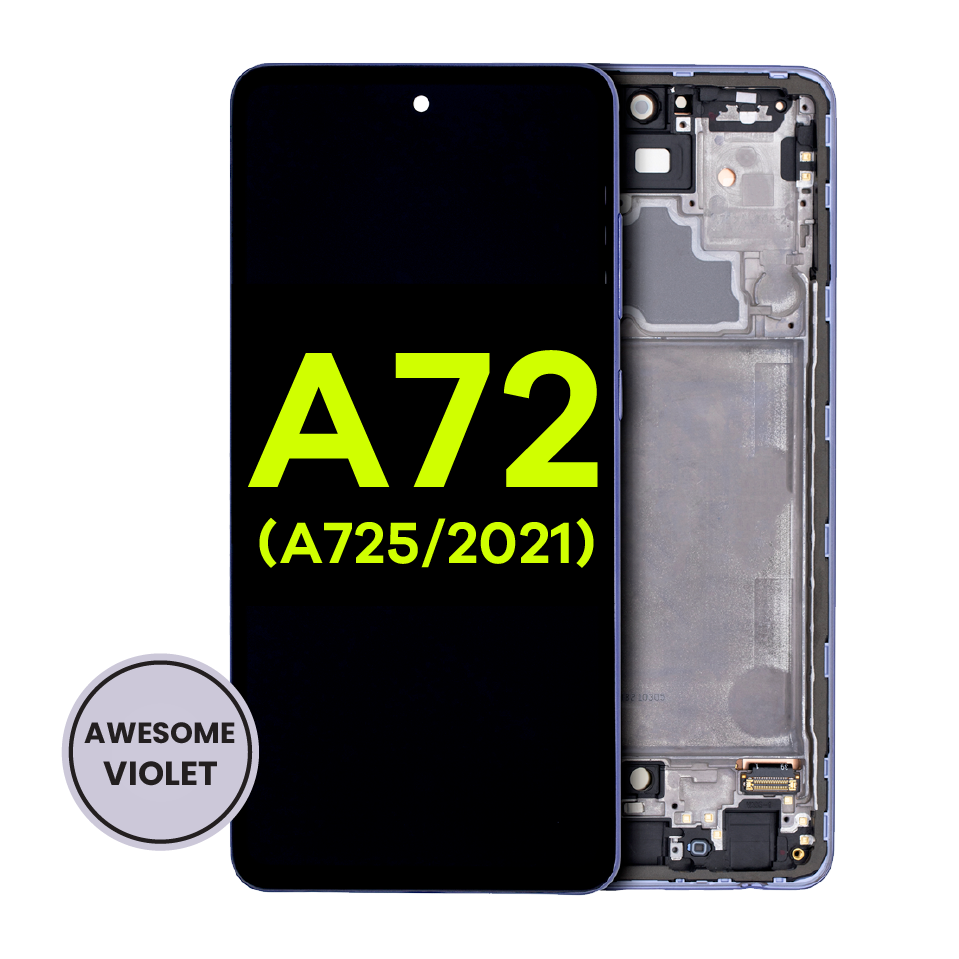 OLED Assembly With Frame For Samsung Galaxy A72 (A725 / 2021) (Service Pack) (Awesome Violet)