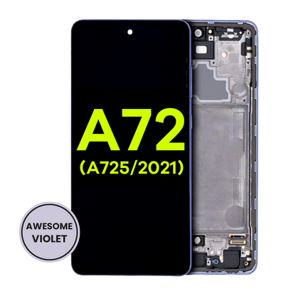 OLED Assembly With Frame For Samsung Galaxy A72 (A725 / 2021) (Service Pack) (Awesome Violet)