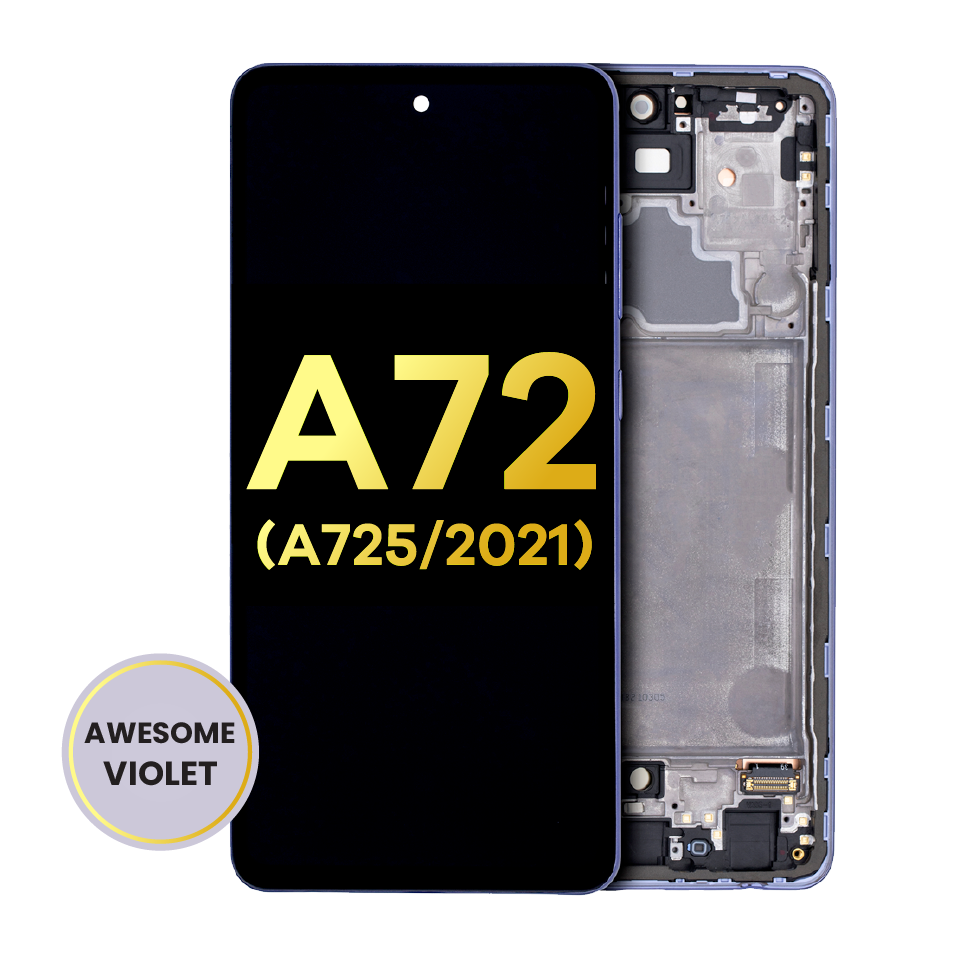 OLED Assembly With Frame For Samsung Galaxy A72 (A725 / 2021) (Refurbished) (Awesome Violet)