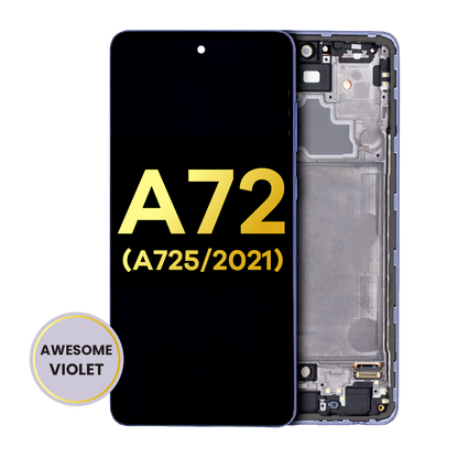 OLED Assembly With Frame For Samsung Galaxy A72 (A725 / 2021) (Refurbished) (Awesome Violet)