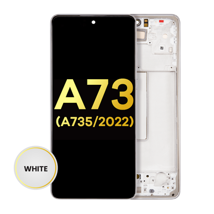 OLED Assembly With Frame For Samsung Galaxy A73 (A735 / 2022) (Refurbished) (White)
