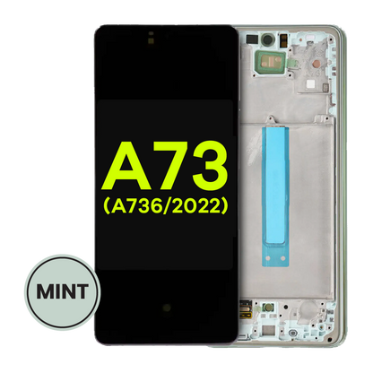 Oled Assembly With Frame For Samsung Galaxy A73 5G (A736 / 2022) (Service Pack) (Mint)