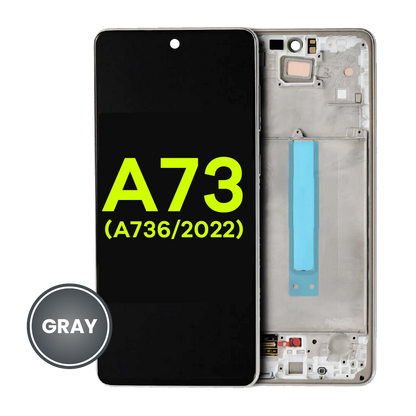 Oled Assembly With Frame For Samsung Galaxy A73 5G (A736 / 2022) (Service Pack) (Gray)