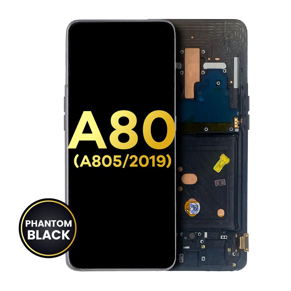 OLED Assembly With Frame For Samsung Galaxy A80 (A805 / 2019) (Refurbished) (Phantom Black)