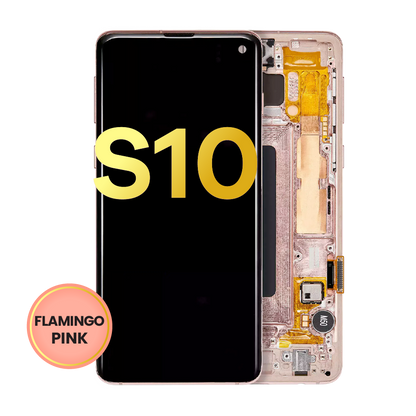 OLED Assembly With Frame For Samsung Galaxy S10 (Refurbished) (Flamingo Pink)