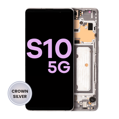 OLED Assembly With Frame For Samsung Galaxy S10 5G (Service Pack) (Crown Silver)