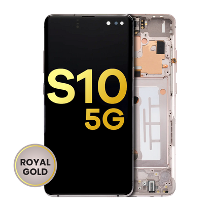 OLED Assembly With Frame For Samsung Galaxy S10 5G (Refurbished) (Royal Gold)