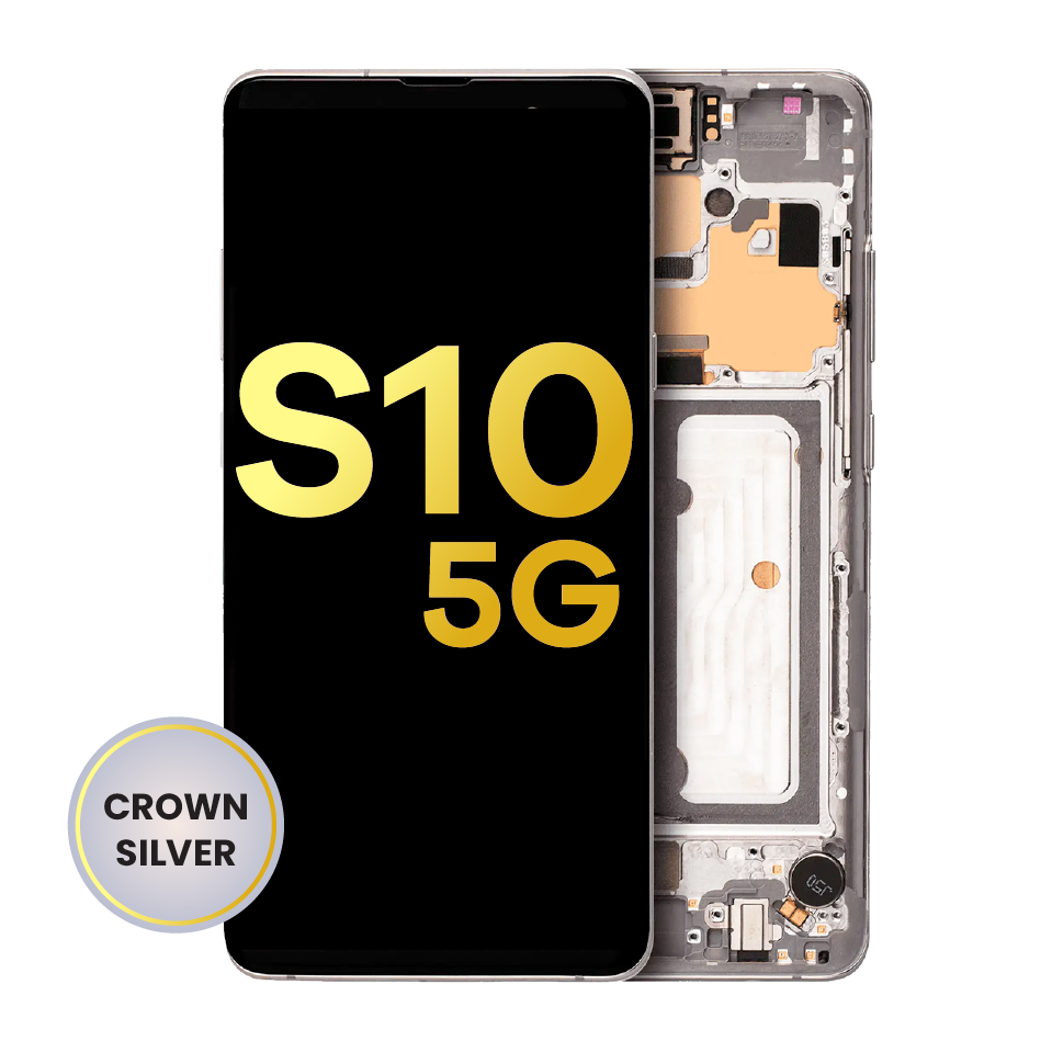OLED Assembly With Frame For Samsung Galaxy S10 5G (Refurbished) (Crown Silver)