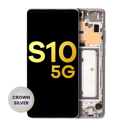 OLED Assembly With Frame For Samsung Galaxy S10 5G (Refurbished) (Crown Silver)