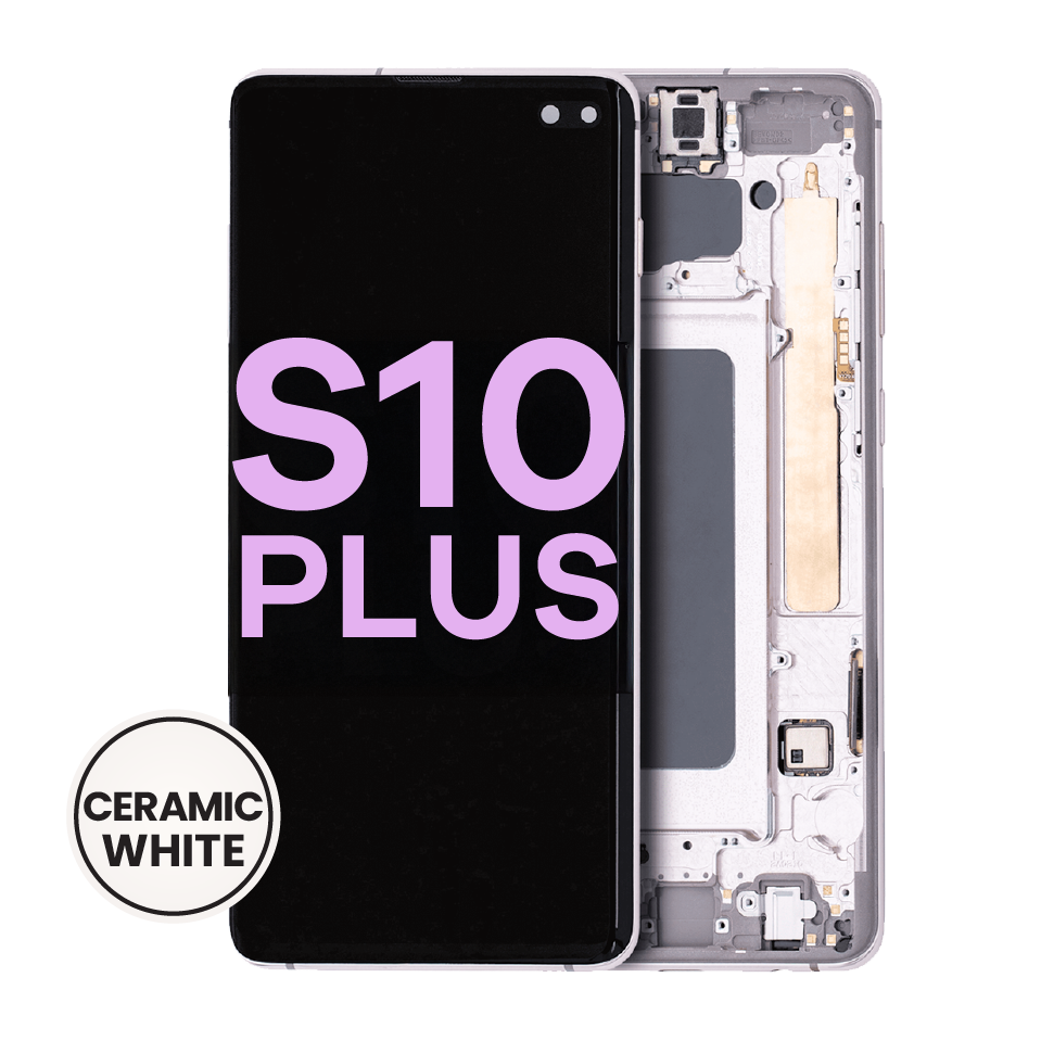 OLED Assembly With Frame For Samsung Galaxy S10 Plus (Service Pack) (Ceramic White)