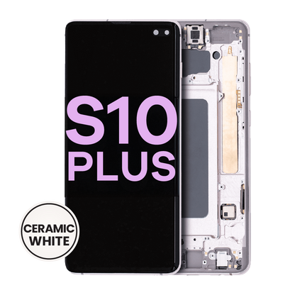 OLED Assembly With Frame For Samsung Galaxy S10 Plus (Service Pack) (Ceramic White)