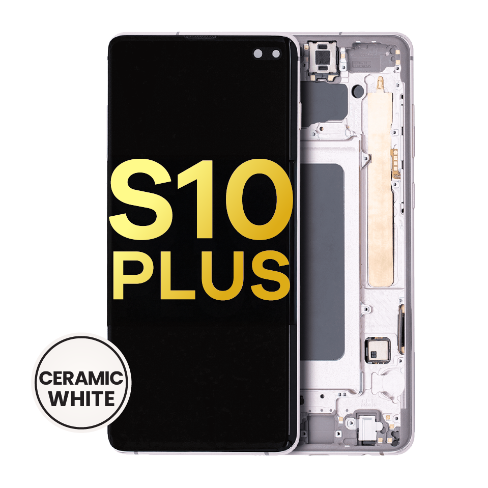 OLED Assembly With Frame For Samsung Galaxy S10 Plus (Refurbished) (Ceramic White)