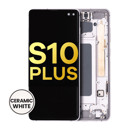 OLED Assembly With Frame For Samsung Galaxy S10 Plus (Refurbished) (Ceramic White)