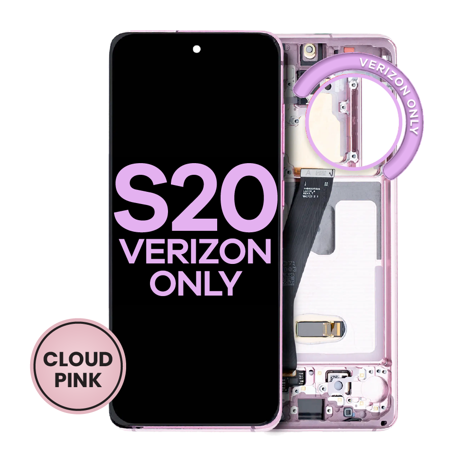 OLED Assembly With Frame For Samsung Galaxy S20 5G (Verizon 5G UW Frame Only) (Service Pack) (Cloud Pink)