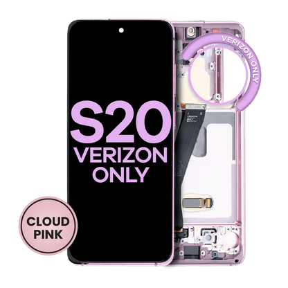 OLED Assembly With Frame For Samsung Galaxy S20 5G (Verizon 5G UW Frame Only) (Service Pack) (Cloud Pink)