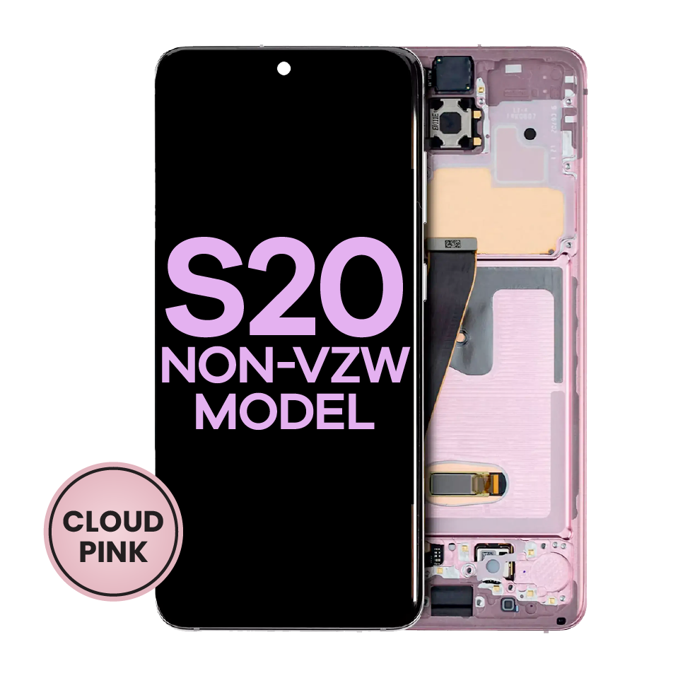 OLED Assembly With Frame For Samsung Galaxy S20 5G (Non-Verizon 5G UW Frame) (Service Pack) (Cloud Pink)