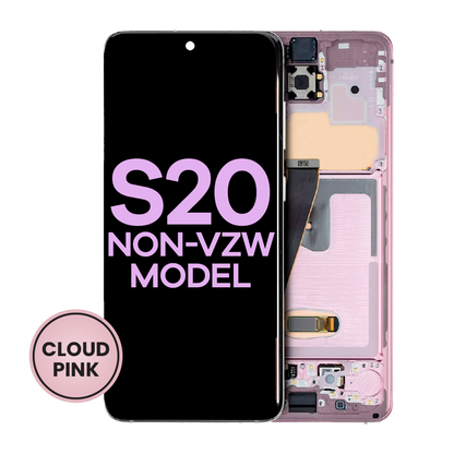 OLED Assembly With Frame For Samsung Galaxy S20 5G (Non-Verizon 5G UW Frame) (Service Pack) (Cloud Pink)