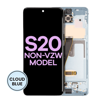 OLED Assembly With Frame For Samsung Galaxy S20 5G (Non-Verizon 5G UW Frame) (Service Pack) (Cloud Blue)