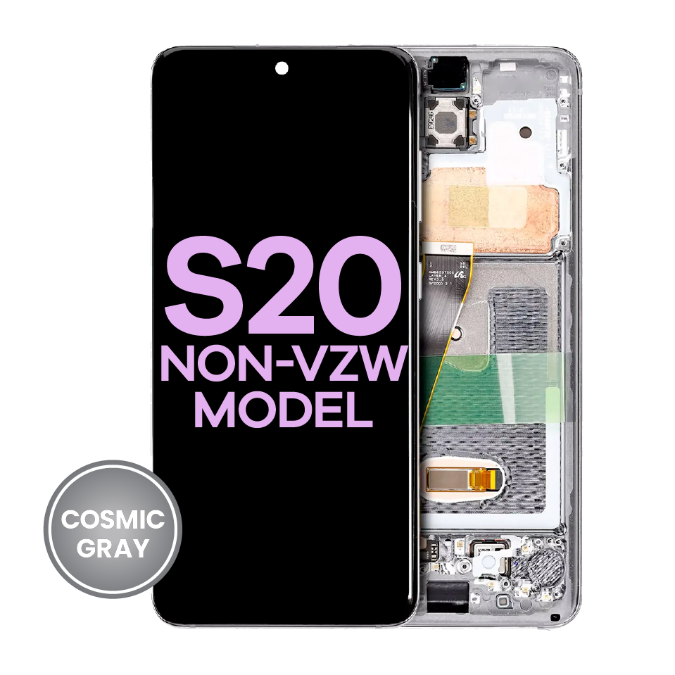 OLED Assembly With Frame For Samsung Galaxy S20 5G (Non-Verizon 5G UW Frame) (Service Pack) (Cosmic Gray)