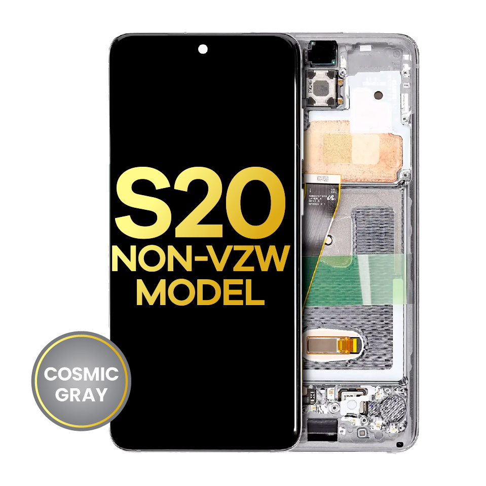 OLED Assembly With Frame For Samsung Galaxy S20 5G (Non-Verizon 5G UW Frame) (Refurbished) (Cosmic Gray)