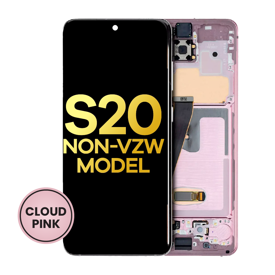 OLED Assembly With Frame For Samsung Galaxy S20 5G (Non-Verizon 5G UW Frame) (Refurbished) (Cloud Pink)