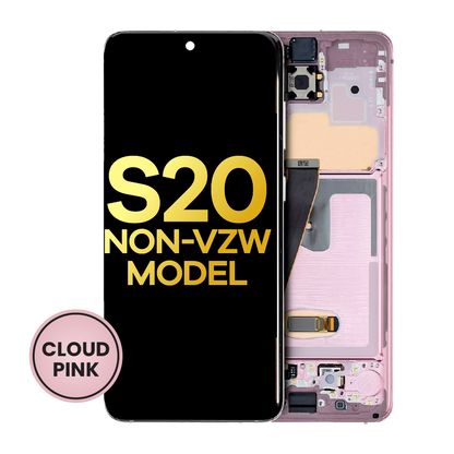 OLED Assembly With Frame For Samsung Galaxy S20 5G (Non-Verizon 5G UW Frame) (Refurbished) (Cloud Pink)