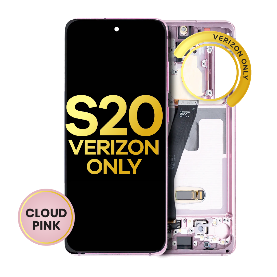 OLED Assembly With Frame For Samsung Galaxy S20 5G (Verizon 5G UW Frame Only) (Refurbished) (Cloud Pink)