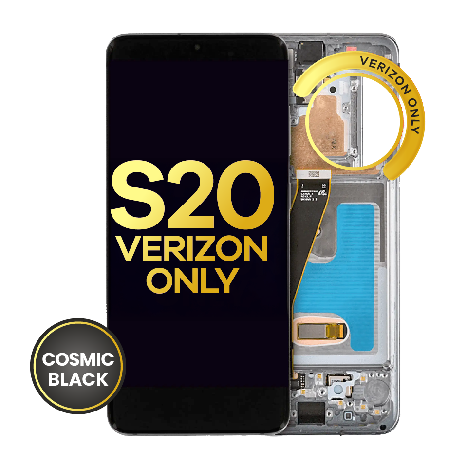 OLED Assembly With Frame For Samsung Galaxy S20 5G (Verizon 5G UW Frame Only) (Refurbished) (Cosmic Black)
