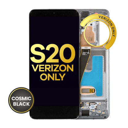 OLED Assembly With Frame For Samsung Galaxy S20 5G (Verizon 5G UW Frame Only) (Refurbished) (Cosmic Black)