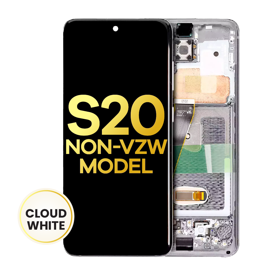 OLED Assembly With Frame For Samsung Galaxy S20 5G (Non-Verizon 5G UW Frame) (Refurbished) (Cloud White)