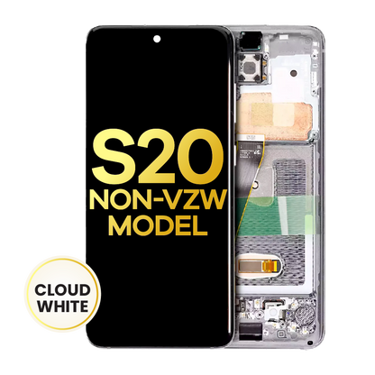 OLED Assembly With Frame For Samsung Galaxy S20 5G (Non-Verizon 5G UW Frame) (Refurbished) (Cloud White)