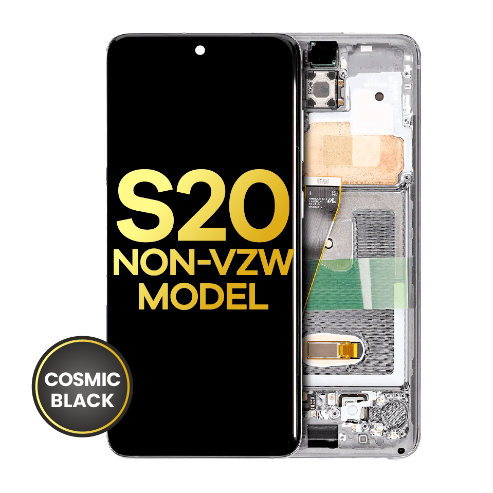 OLED Assembly With Frame For Samsung Galaxy S20 5G (Non-Verizon 5G UW Frame) (Refurbished) (Cosmic Black)