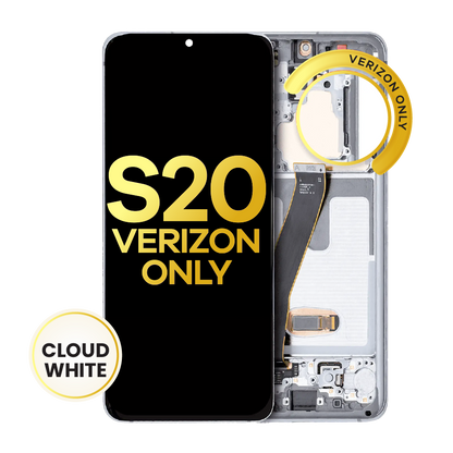 OLED Assembly With Frame For Samsung Galaxy S20 5G (Verizon 5G UW Frame Only) (Refurbished) (Cloud White)