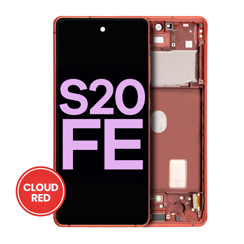 OLED Assembly With Frame For Samsung Galaxy S20 FE 4G / 5G (Service Pack) (Cloud Red)