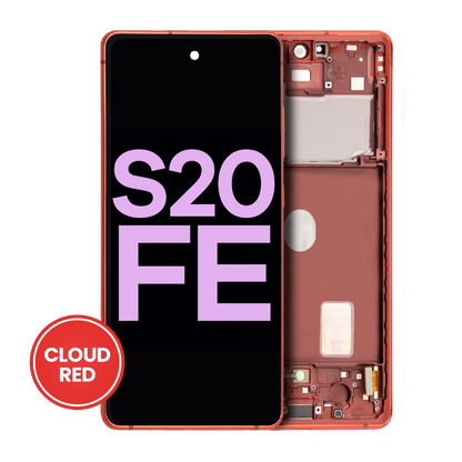 OLED Assembly With Frame For Samsung Galaxy S20 FE 4G / 5G (Service Pack) (Cloud Red)