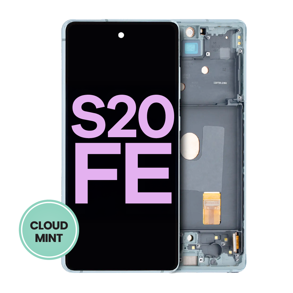OLED Assembly With Frame For Samsung Galaxy S20 FE 4G / 5G (Service Pack) (Cloud Mint)