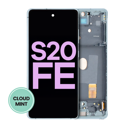 OLED Assembly With Frame For Samsung Galaxy S20 FE 4G / 5G (Service Pack) (Cloud Mint)