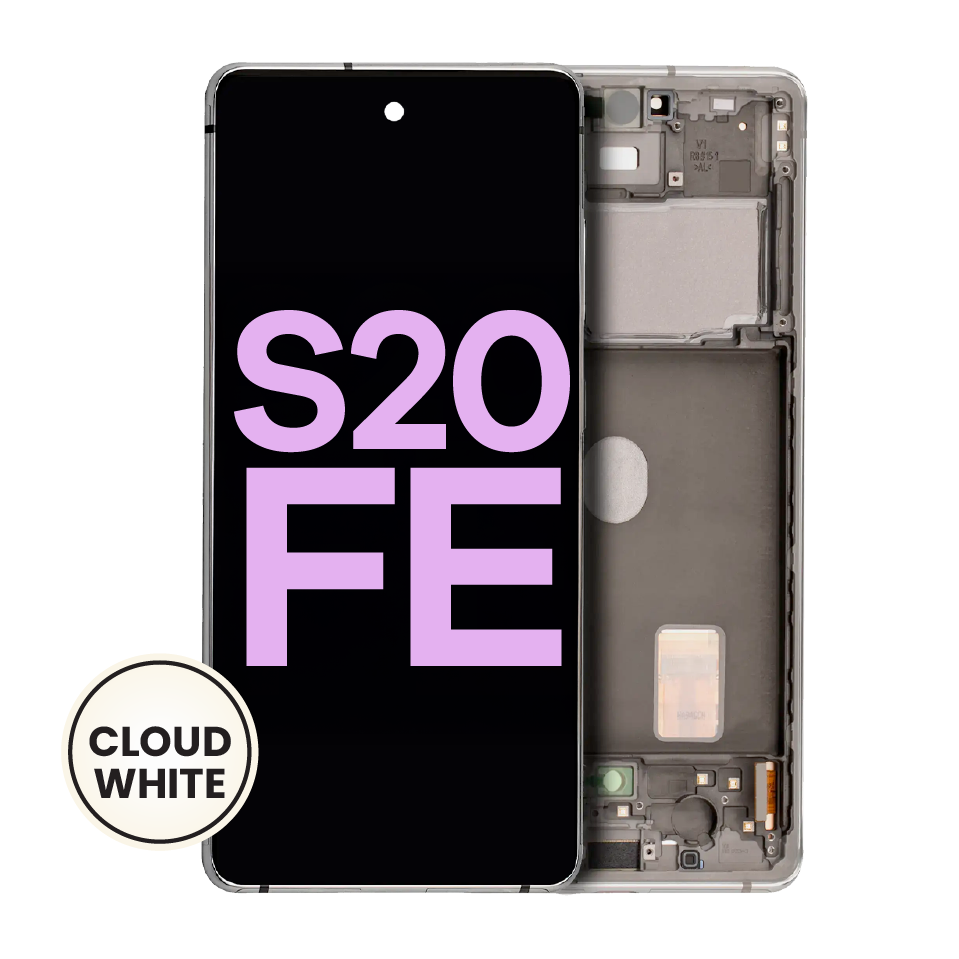 OLED Assembly With Frame For Samsung Galaxy S20 FE 4G / 5G (Service Pack) (Cloud White)