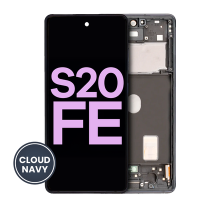OLED Assembly With Frame For Samsung Galaxy S20 FE 4G / 5G (Service Pack) (Cloud Navy)