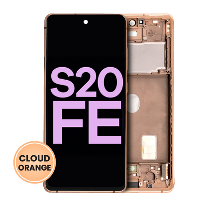 OLED Assembly With Frame For Samsung Galaxy S20 FE 4G / 5G (Service Pack) (Cloud Orange)